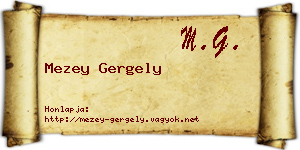 Mezey Gergely névjegykártya